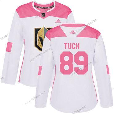 Adidas Dam Vegas Golden Knights #89 Alex Tuch Vit Rosa Autentisk Stitched NHL Tröjor