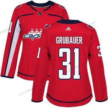 Adidas Dam Washington Capitals #31 Philipp Grubauer Röd Autentisk Stitched NHL Hemma Tröjor