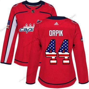 Adidas Dam Washington Capitals #44 Brooks Orpik Röd Autentisk USA Flag Stitched NHL Hemma Tröjor