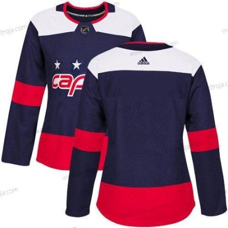 Adidas Dam Washington Capitals Skräddarsydda Blank Marin Autentisk 2018 Stadium Series Stitched NHL Tröjor