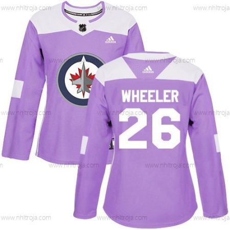 Adidas Dam Winnipeg Jets #26 Blake Wheeler Lila Autentisk Bekämpar cancer Stitched NHL Tröjor