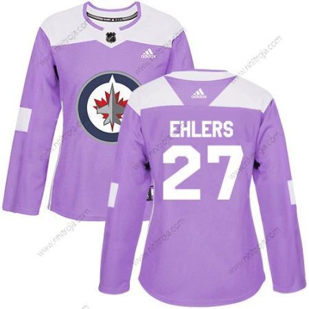 Adidas Dam Winnipeg Jets #27 Nikolaj Ehlers Lila Autentisk Bekämpar cancer Stitched NHL Tröjor