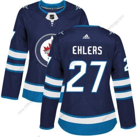 Adidas Dam Winnipeg Jets #27 Nikolaj Ehlers Marin Blå Autentisk Stitched NHL Hemma Tröjor