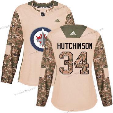 Adidas Dam Winnipeg Jets #34 Michael Hutchinson Camo Autentisk 2017 Veterans Day Stitched NHL Tröjor