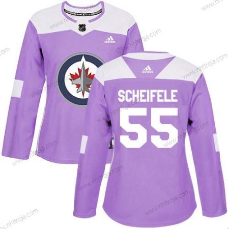 Adidas Dam Winnipeg Jets #55 Mark Scheifele Lila Autentisk Bekämpar cancer Stitched NHL Tröjor