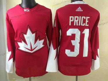 Adidas Herrar 2016 IIHF Team Kanada #31 Carey Price Röd Ice Hockey Stitched Tröjor