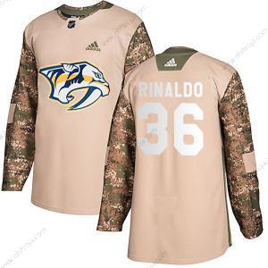 Adidas Herrar #36 Zac Rinaldo Nashville Predators Autentisk Veterans Day Träning Camo Tröjor