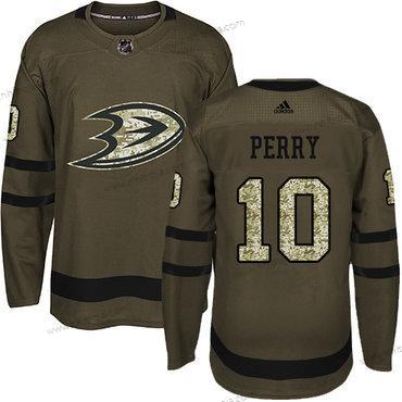 Adidas Herrar Anaheim Ducks #10 Corey Perry Grön Salute to Service Stitched NHL Tröjor