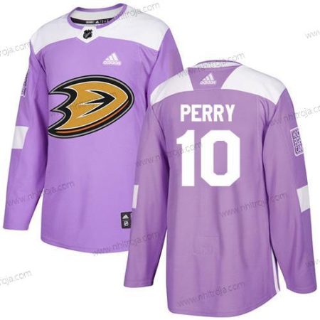 Adidas Herrar Anaheim Ducks #10 Corey Perry Lila Autentisk Bekämpar cancer Stitched NHL Tröjor