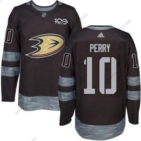 Adidas Herrar Anaheim Ducks #10 Corey Perry Svart 1917-2017 100th Jubileum Stitched NHL Tröjor