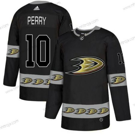 Adidas Herrar Anaheim Ducks #10 Corey Perry Svart Team Logos Tröjor