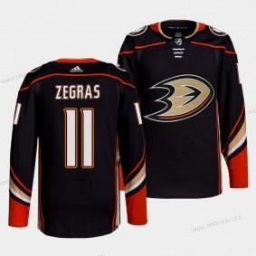 Adidas Herrar Anaheim Ducks #11 Trevor Zegras Svart Autentisk Stitched NHL Hemma Tröjor