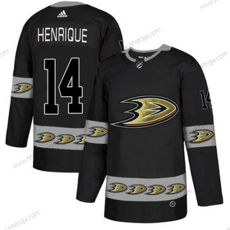 Adidas Herrar Anaheim Ducks #14 Adam Henrique Svart Team Logos Tröjor