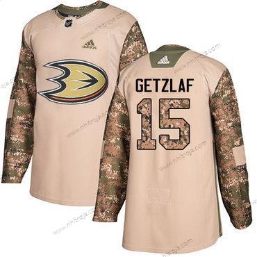 Adidas Herrar Anaheim Ducks #15 Ryan Getzlaf Camo Autentisk 2017 Veterans Day Stitched NHL Tröjor