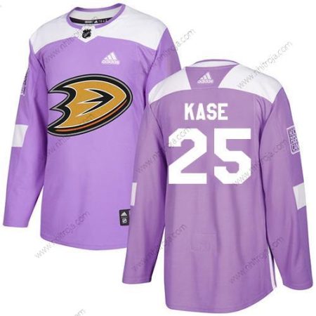 Adidas Herrar Anaheim Ducks #25 Ondrej Kase Lila Autentisk Bekämpar cancer Stitched NHL Tröjor