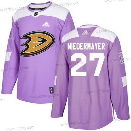 Adidas Herrar Anaheim Ducks #27 Scott Niedermayer Lila Autentisk Bekämpar cancer Stitched NHL Tröjor