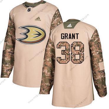 Adidas Herrar Anaheim Ducks #38 Derek Grant Camo Autentisk 2017 Veterans Day Stitched NHL Tröjor