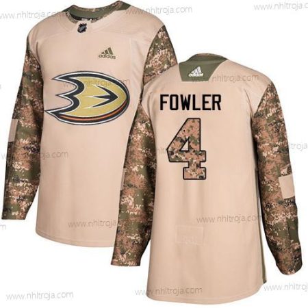 Adidas Herrar Anaheim Ducks #4 Cam Fowler Camo Autentisk 2017 Veterans Day Stitched NHL Tröjor