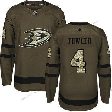 Adidas Herrar Anaheim Ducks #4 Cam Fowler Grön Salute to Service Stitched NHL Tröjor