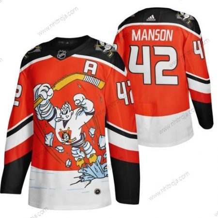 Adidas Herrar Anaheim Ducks #42 Josh Manson Röd 2020-21 Omvänd Retro Alternativ NHL Tröjor