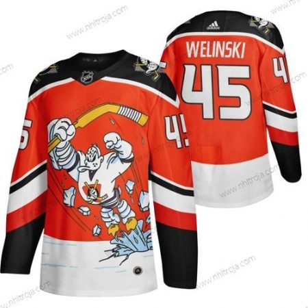 Adidas Herrar Anaheim Ducks #45 Andy Welinski Röd 2020-21 Omvänd Retro Alternativ NHL Tröjor