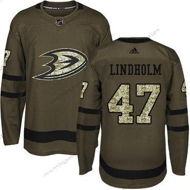 Adidas Herrar Anaheim Ducks #47 Hampus Lindholm Grön Salute to Service Stitched NHL Tröjor