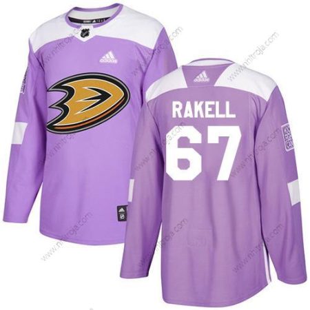 Adidas Herrar Anaheim Ducks #67 Rickard Rakell Lila Autentisk Bekämpar cancer Stitched NHL Tröjor