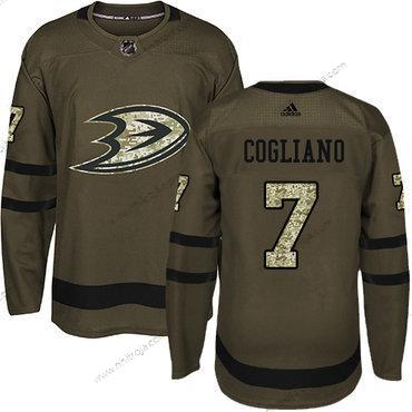 Adidas Herrar Anaheim Ducks #7 Andrew Cogliano Grön Salute to Service Stitched NHL Tröjor