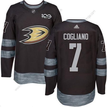 Adidas Herrar Anaheim Ducks #7 Andrew Cogliano Svart 1917-2017 100th Jubileum Stitched NHL Tröjor