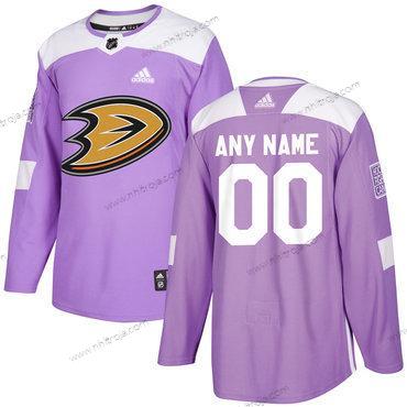 Adidas Herrar Anaheim Ducks Skräddarsydda Lila Rosa Hockey Bekämpar cancer Träning Tröjor