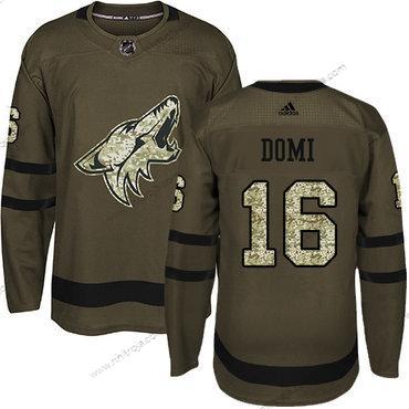 Adidas Herrar Arizona Coyotes #16 Max Domi Grön Salute to Service Stitched NHL Tröjor