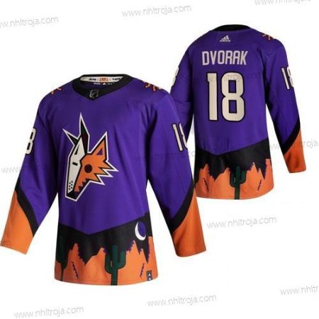 Adidas Herrar Arizona Coyotes #18 Christian Dvorak Lila 2020-21 Omvänd Retro Alternativ NHL Tröjor