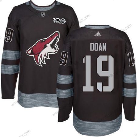 Adidas Herrar Arizona Coyotes #19 Shane Doan Svart 1917-2017 100th Jubileum Stitched NHL Tröjor