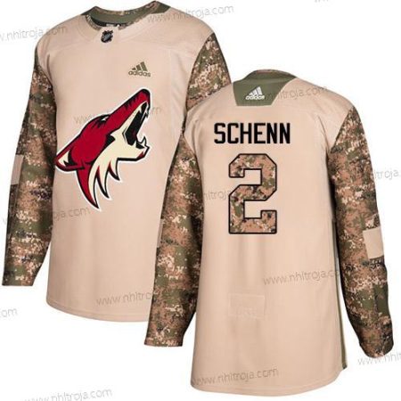 Adidas Herrar Arizona Coyotes #2 Luke Schenn Camo Autentisk 2017 Veterans Day Stitched NHL Tröjor