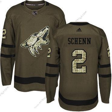 Adidas Herrar Arizona Coyotes #2 Luke Schenn Grön Salute to Service Stitched NHL Tröjor