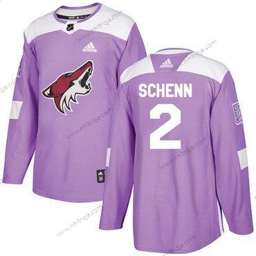 Adidas Herrar Arizona Coyotes #2 Luke Schenn Lila Autentisk Bekämpar cancer Stitched NHL Tröjor