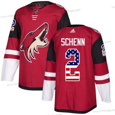 Adidas Herrar Arizona Coyotes #2 Luke Schenn Röd Autentisk USA Flag Stitched NHL Hemma Tröjor