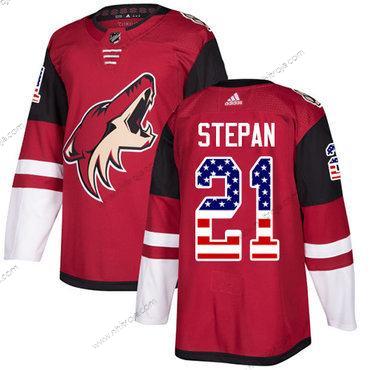 Adidas Herrar Arizona Coyotes #21 Derek Stepan Röd Autentisk USA Flag Stitched NHL Hemma Tröjor