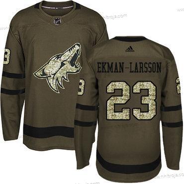 Adidas Herrar Arizona Coyotes #23 Oliver Ekman-Larsson Grön Salute to Service Stitched NHL Tröjor