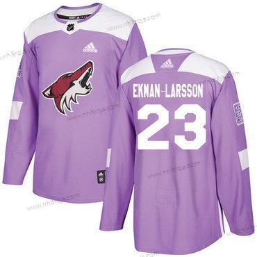 Adidas Herrar Arizona Coyotes #23 Oliver Ekman-Larsson Lila Autentisk Bekämpar cancer Stitched NHL Tröjor