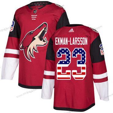 Adidas Herrar Arizona Coyotes #23 Oliver Ekman-Larsson Röd Autentisk USA Flag Stitched NHL Hemma Tröjor