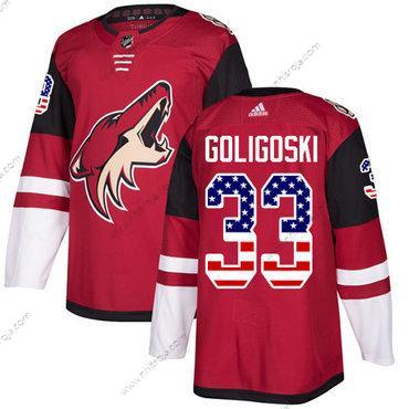 Adidas Herrar Arizona Coyotes #33 Alex Goligoski Röd Autentisk USA Flag Stitched NHL Hemma Tröjor