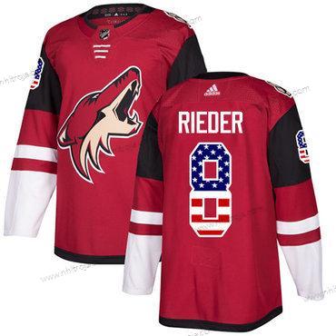 Adidas Herrar Arizona Coyotes #8 Tobias Rieder Röd Autentisk USA Flag Stitched NHL Hemma Tröjor