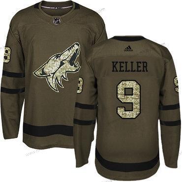 Adidas Herrar Arizona Coyotes #9 Clayton Keller Grön Salute to Service Stitched NHL Tröjor