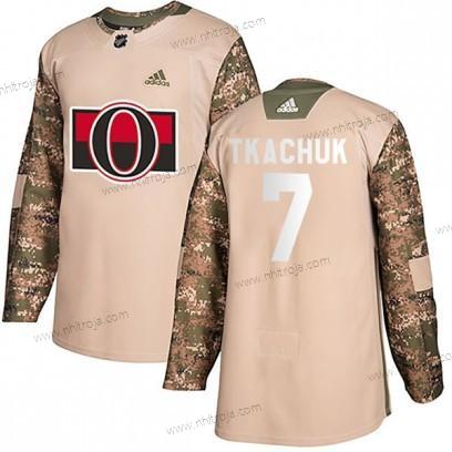 Adidas Herrar Autentisk Ottawa Senators #7 Brady Tkachuk Veterans Day Träning Camo Tröjor