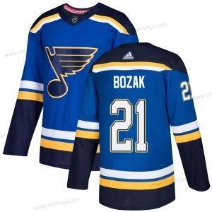 Adidas Herrar Autentisk St. Louis Blues #21 Tyler Bozak Blå Official Hemma Tröjor