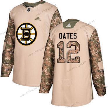 Adidas Herrar Boston Bruins #12 Adam Oates Camo Autentisk 2017 Veterans Day Stitched NHL Tröjor