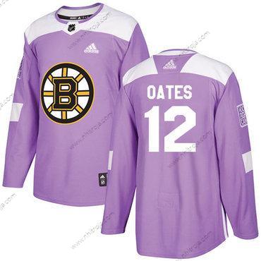 Adidas Herrar Boston Bruins #12 Adam Oates Lila Autentisk Bekämpar cancer Stitched NHL Tröjor