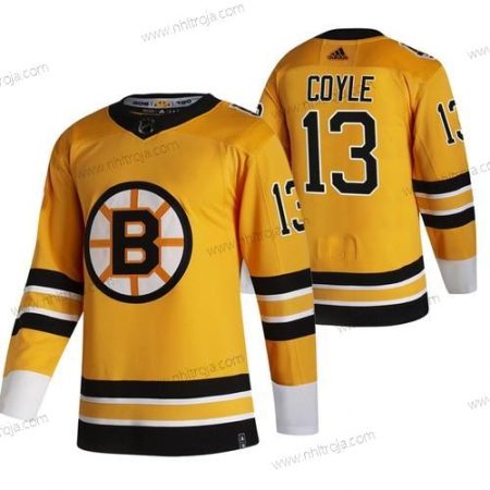 Adidas Herrar Boston Bruins #13 Charlie Coyle Gul 2020-21 Omvänd Retro Alternativ NHL Tröjor