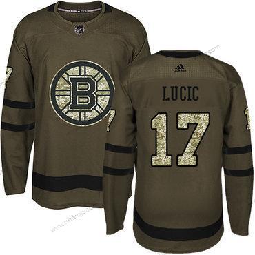 Adidas Herrar Boston Bruins #17 Milan Lucic Grön Salute to Service Stitched NHL Tröjor